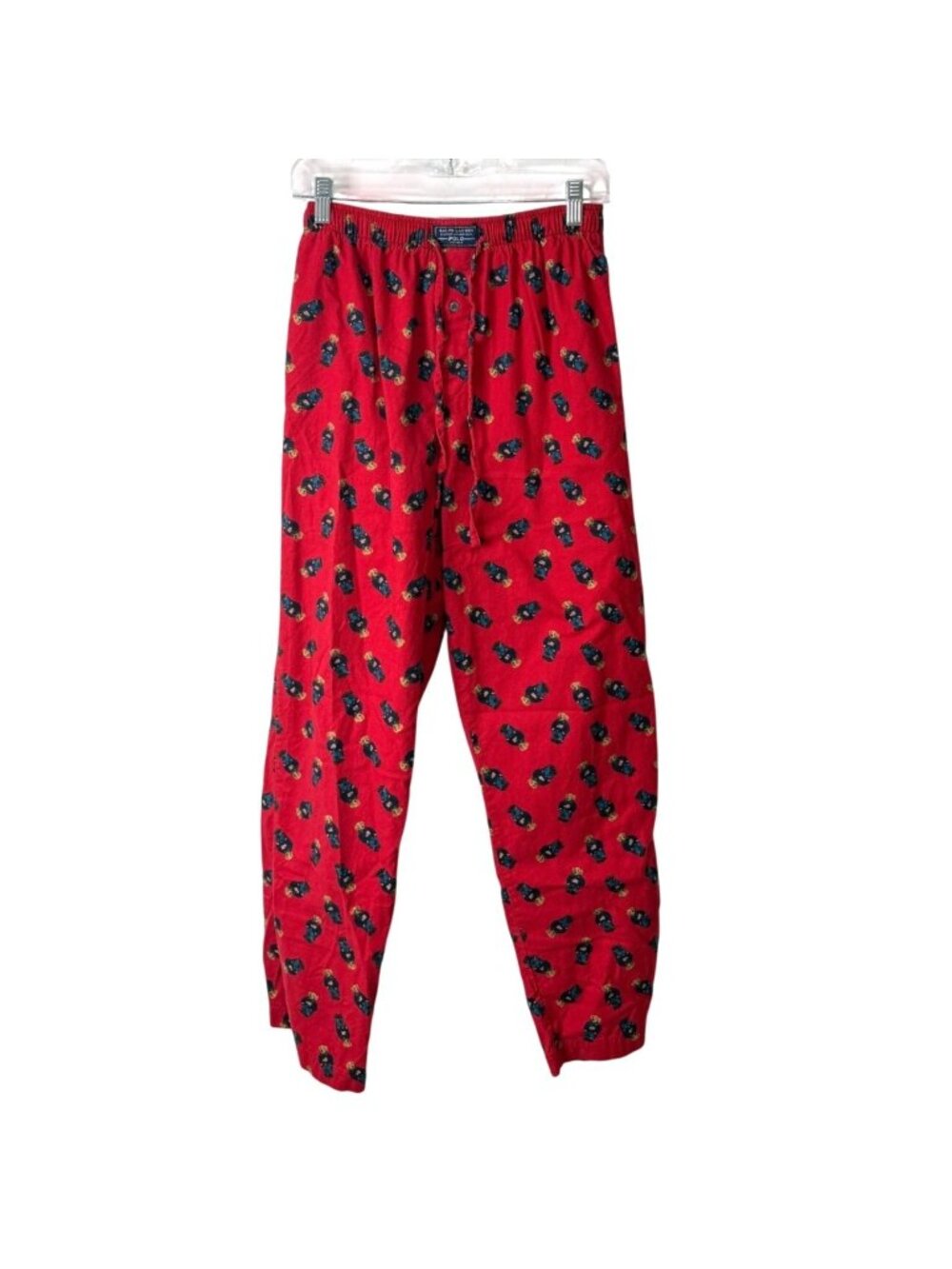 Polo Ralph Lauren Mens Size S Pajama Pant Polo Bear Cotton Red Blue